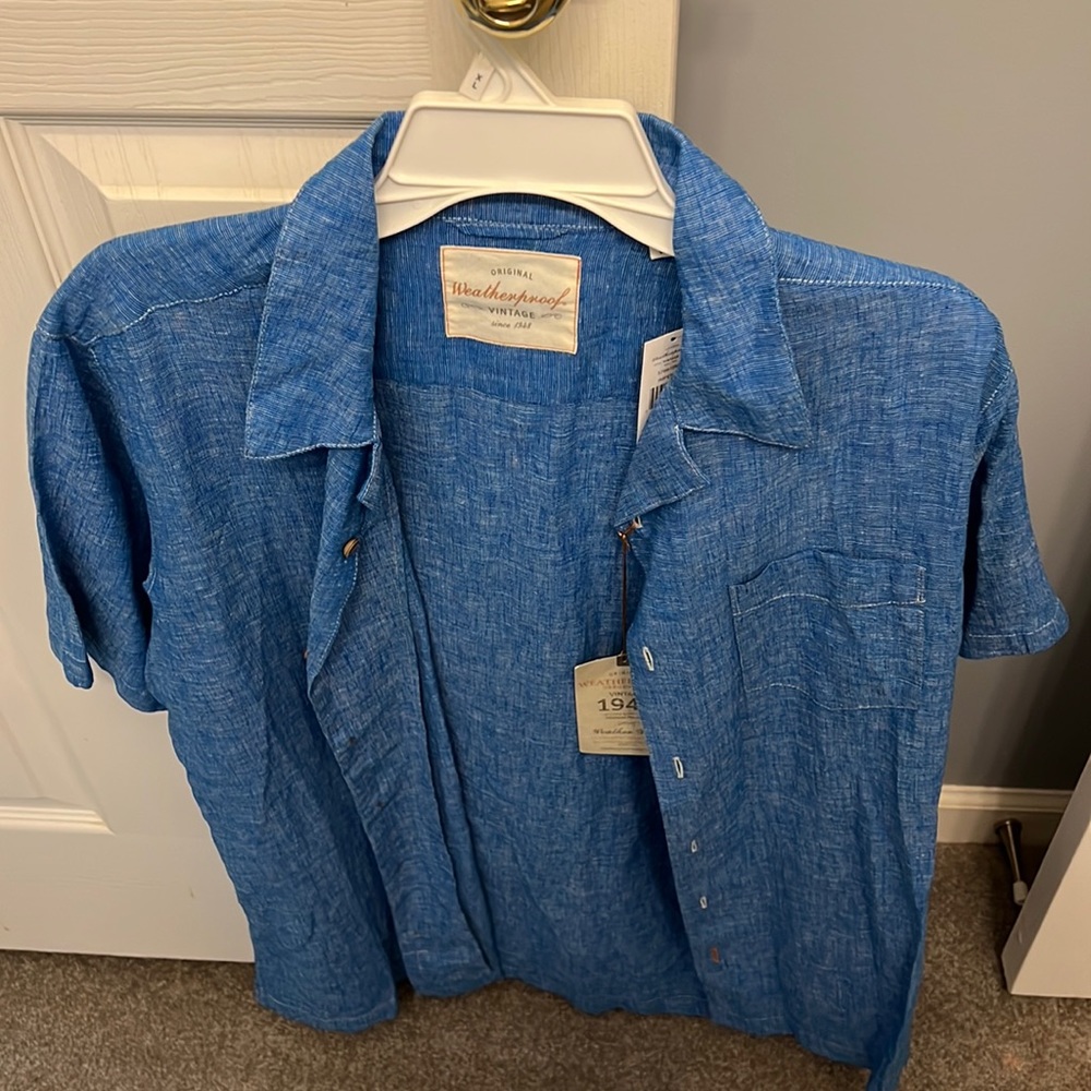 Weatherproof, vintage, blue men’s shirt, medium